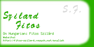 szilard fitos business card